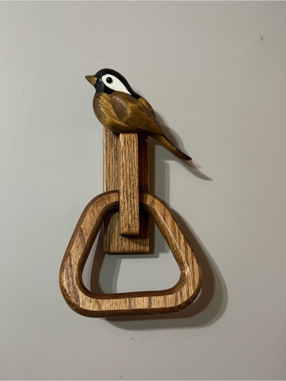 VTG Handcrafted Solid Wood Bird Towel Holder Wall Mount MCM